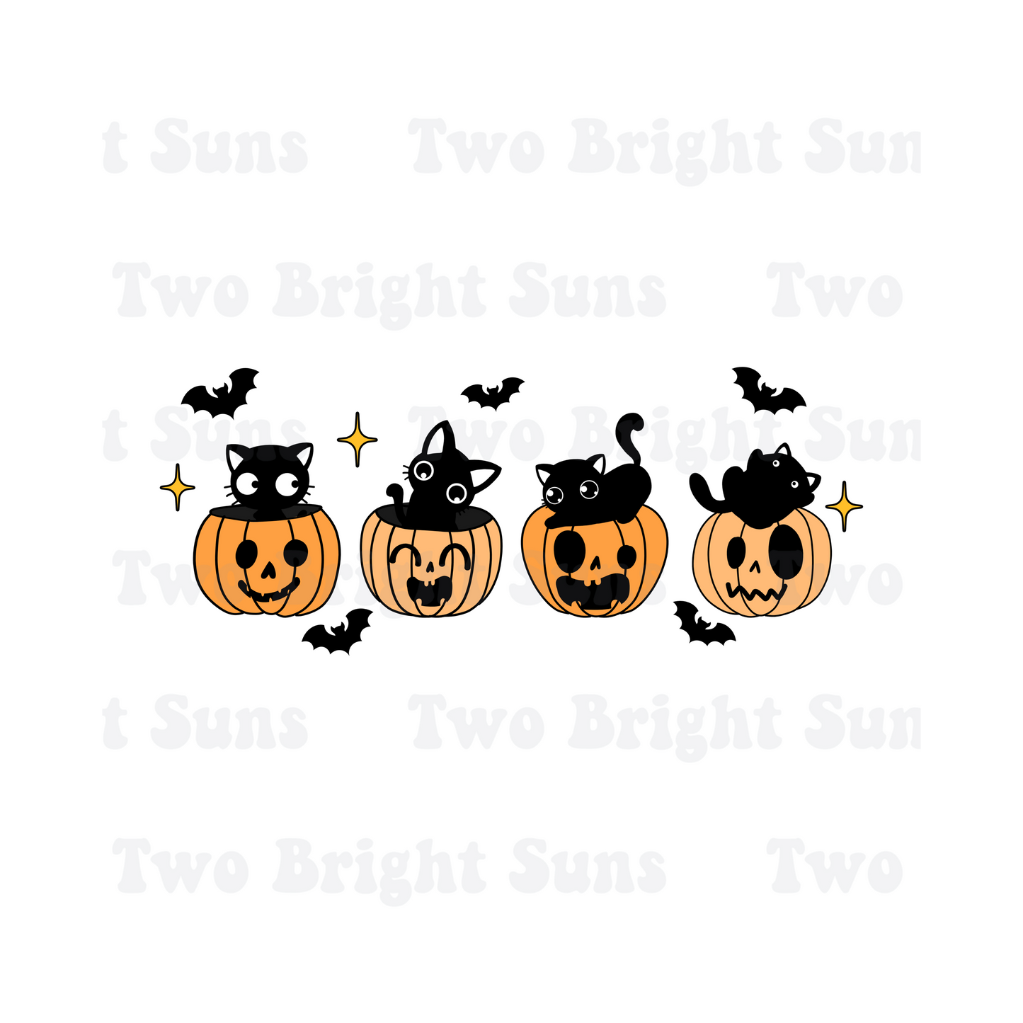 Black Kittens on Pumpkins