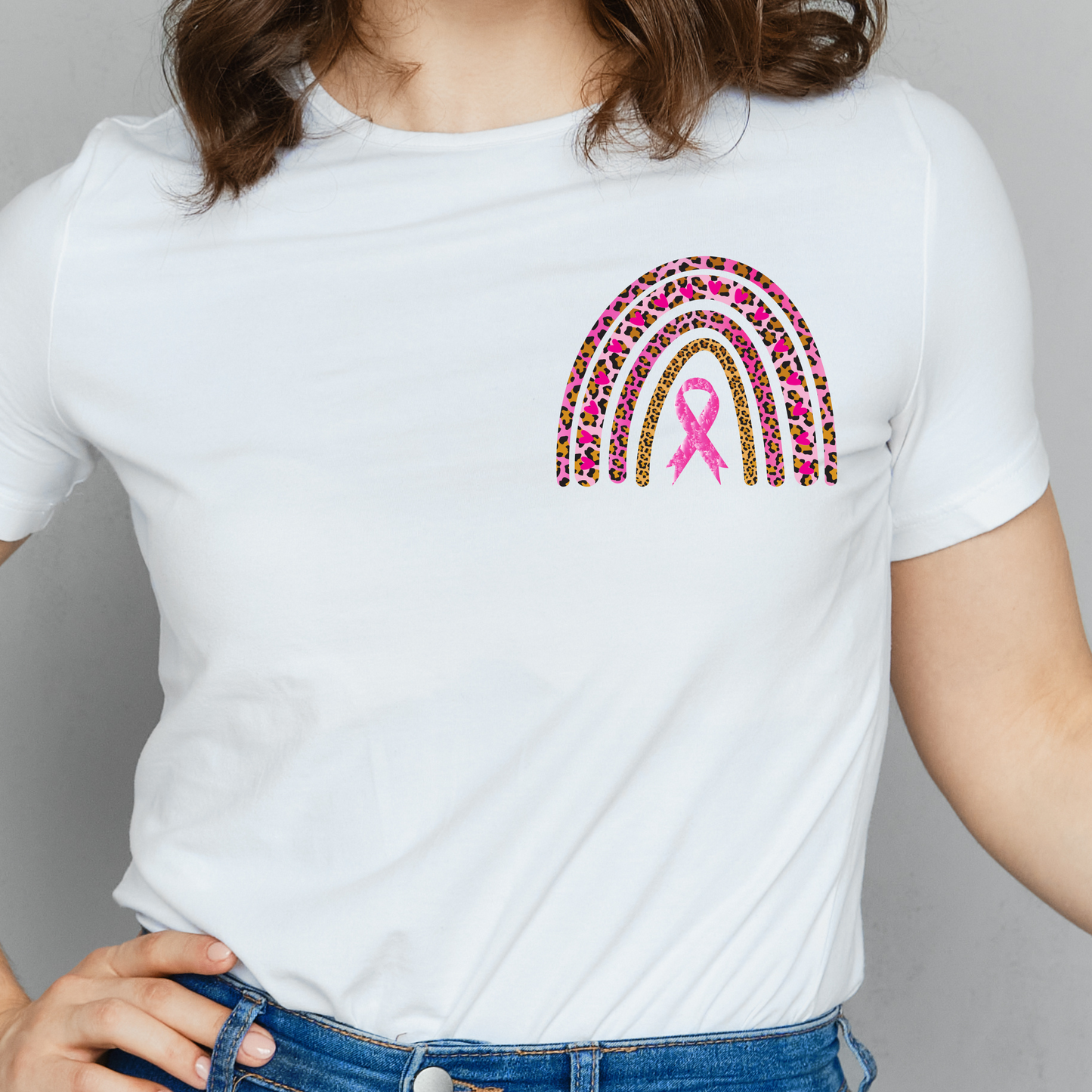 Super Pink Ribbon Leopard Rainbow