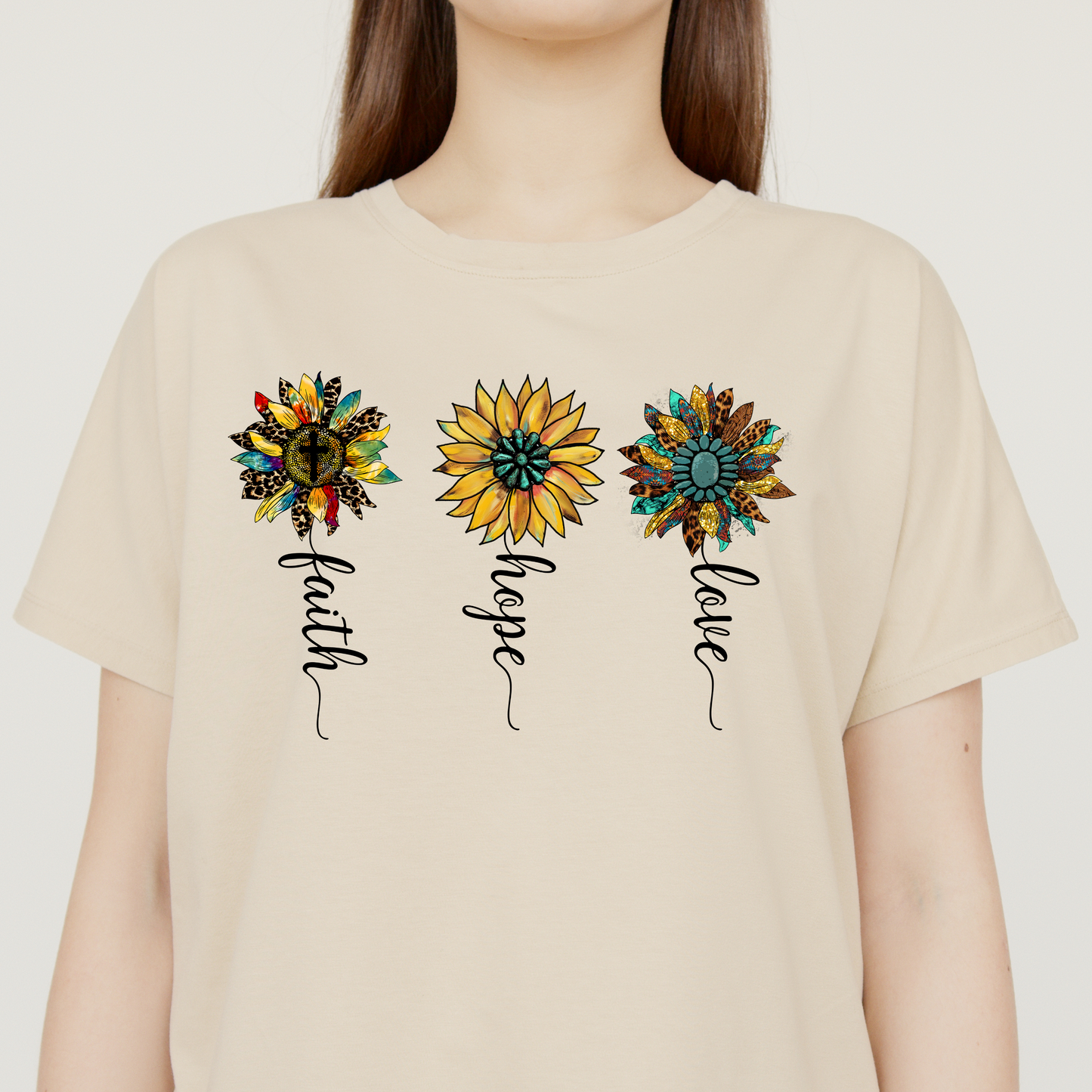 Faith Hope Love Sunflower