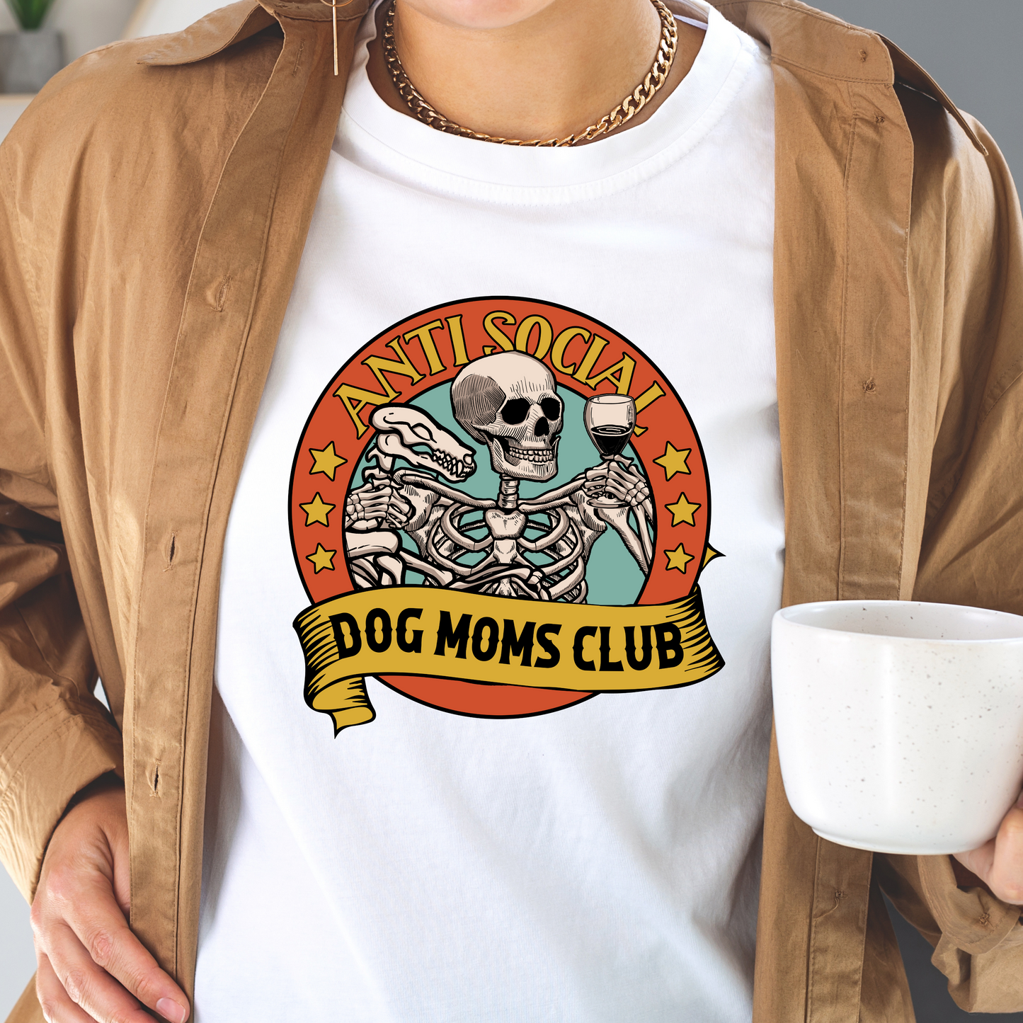 Anti Social Dog Moms Club Skeleton