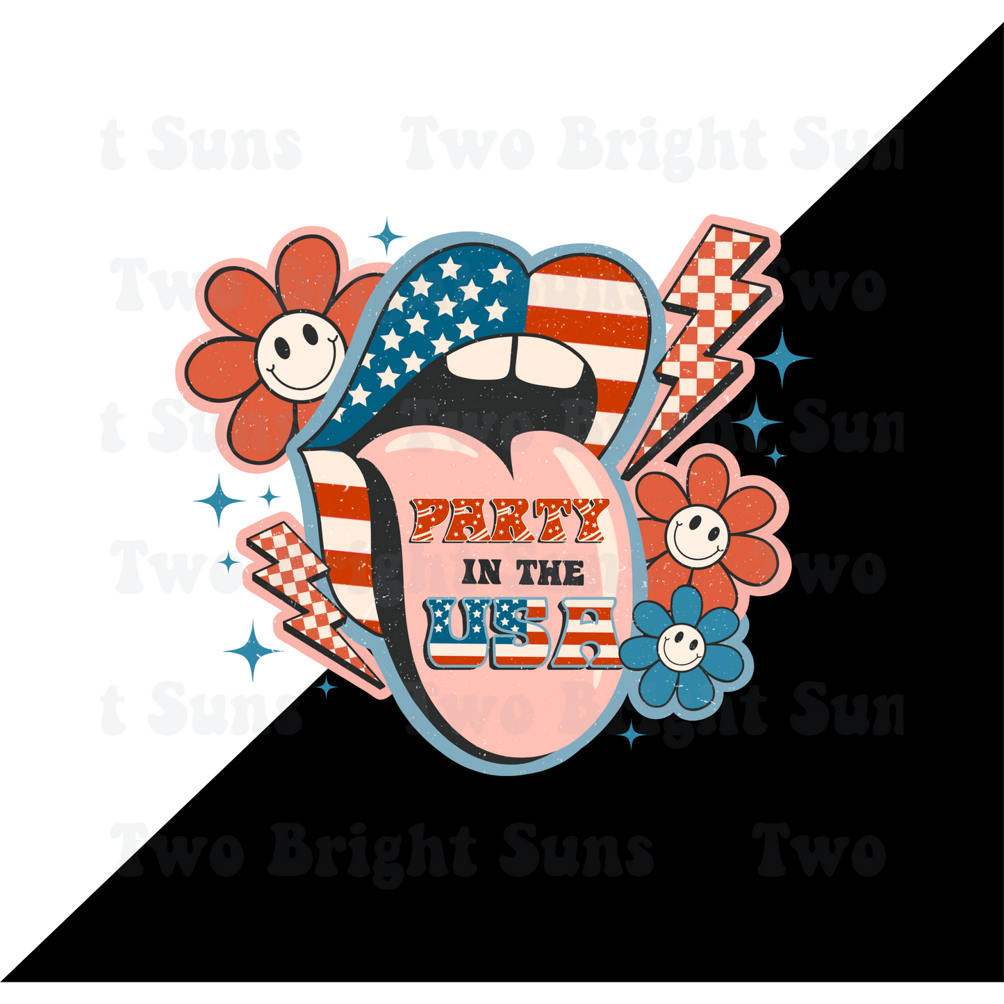 4th of July Party in the USA Cute Retro