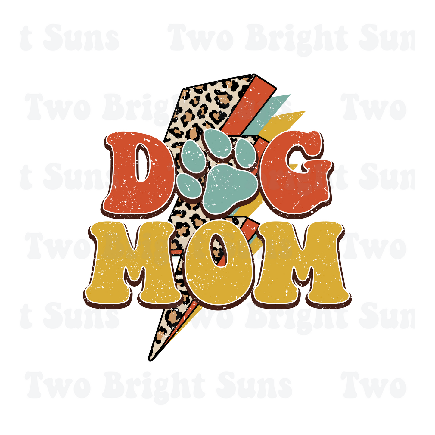 Dog Mom Leopard Lightning Bolt