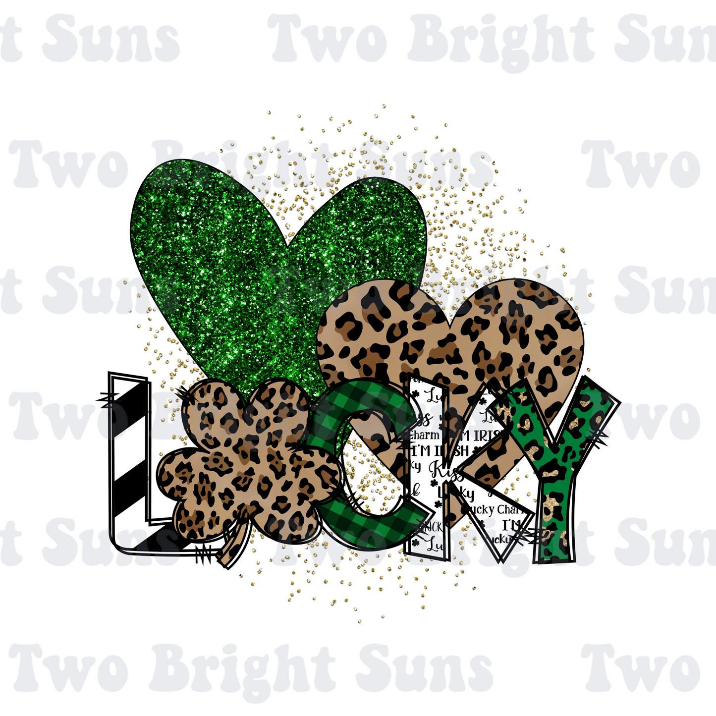 Lucky Glitter/Cheeta St. Patrick's Day Png
