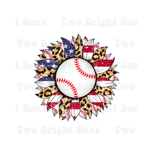 American Flag Sunflower Baseball