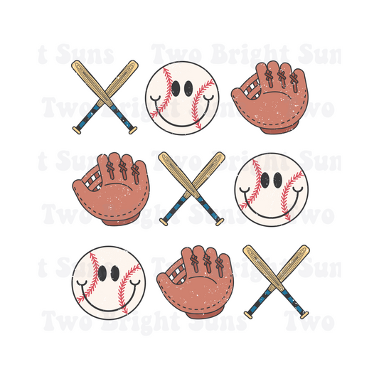Retro Baseball Glove & Bats