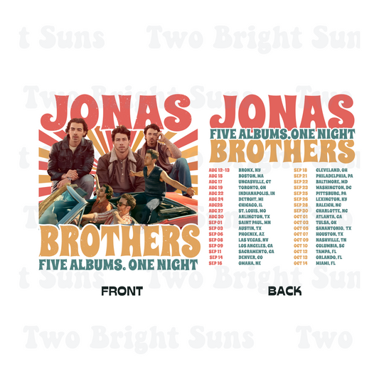 Jonas Brothers Five Albums One Night | Front Or Back Design