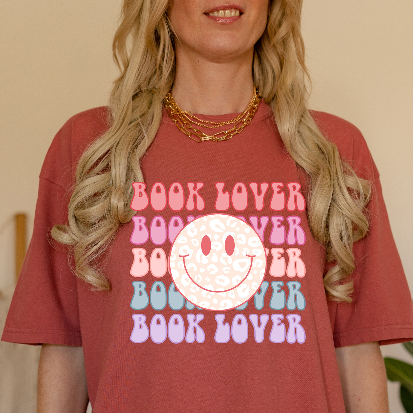 Book Lover Retro Smiley Face