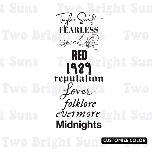 Taylor Album Covers | Customize Color Option