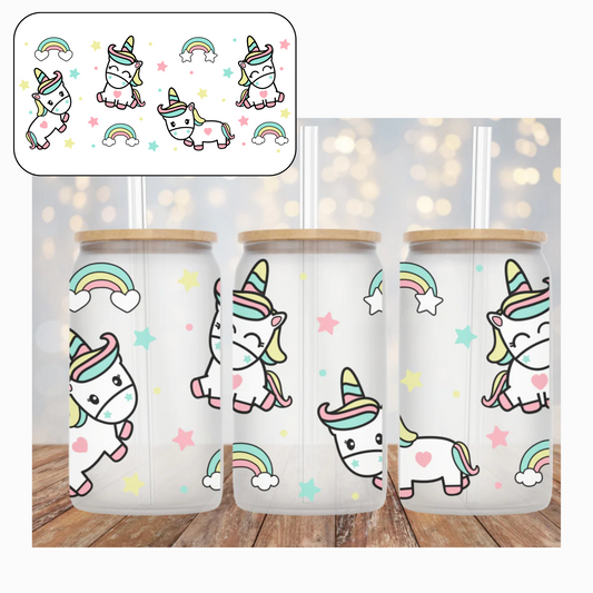 UVDTF 16oz Cup Wrap Unicorn Buddies