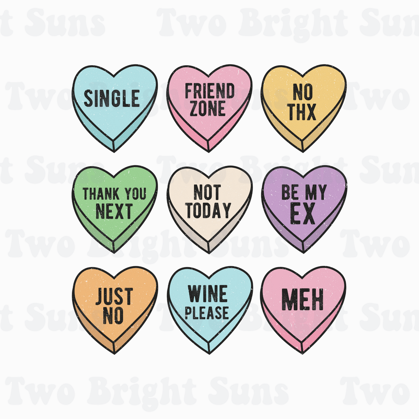 Single Valentine Hearts