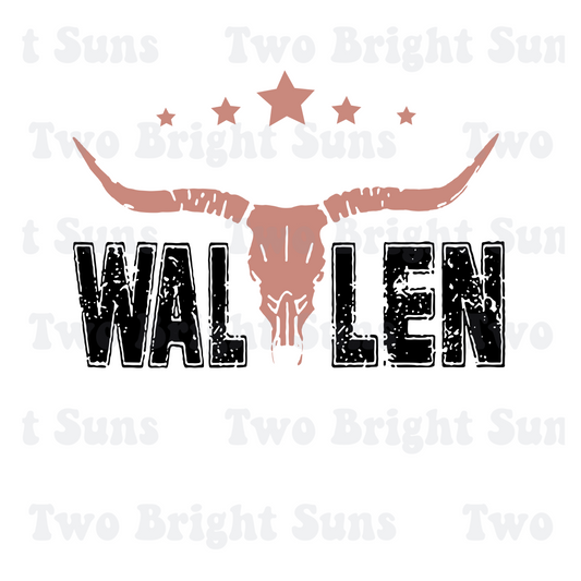 Distressed Pink Wallen Simple Bull Skull