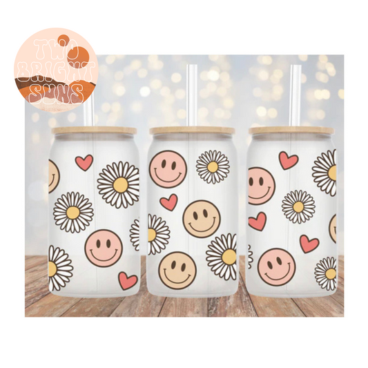 UVDTF 16oz Cup Wrap Smileys &  Daisies