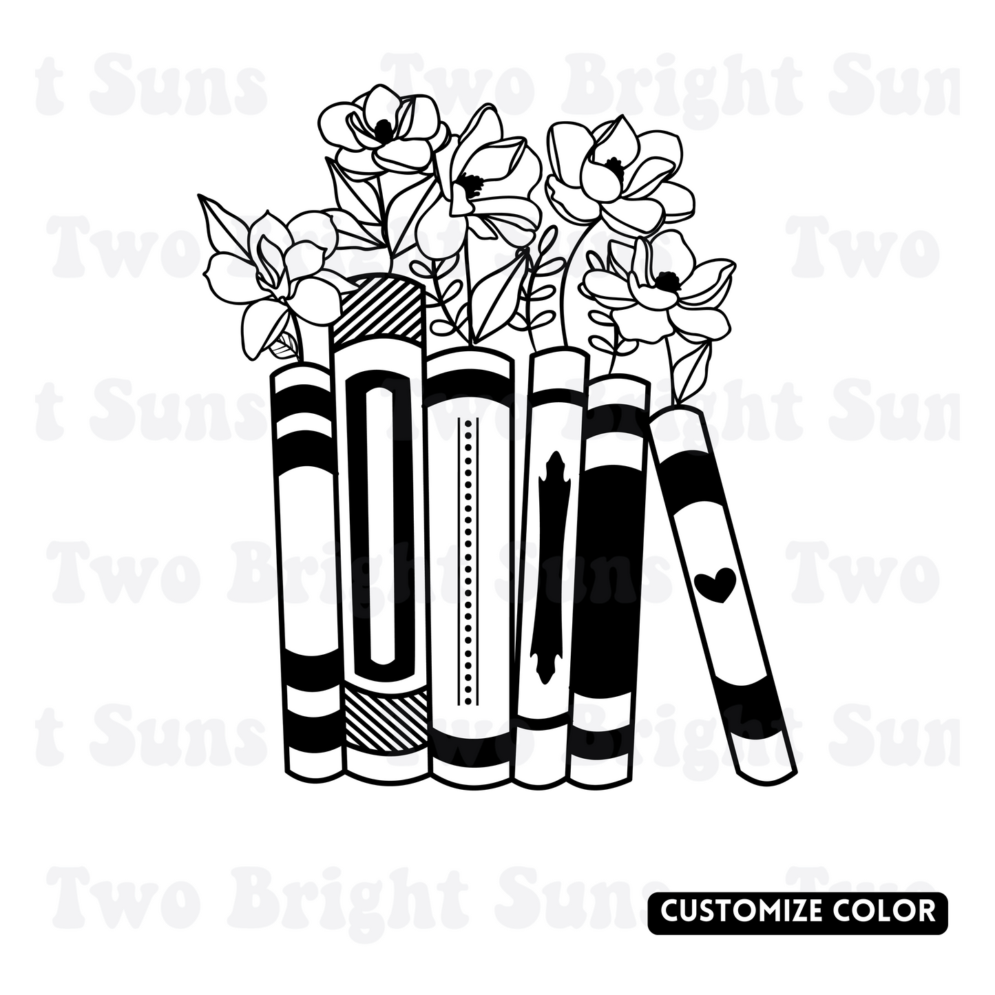 Floral Book Vase | Custom Color Options