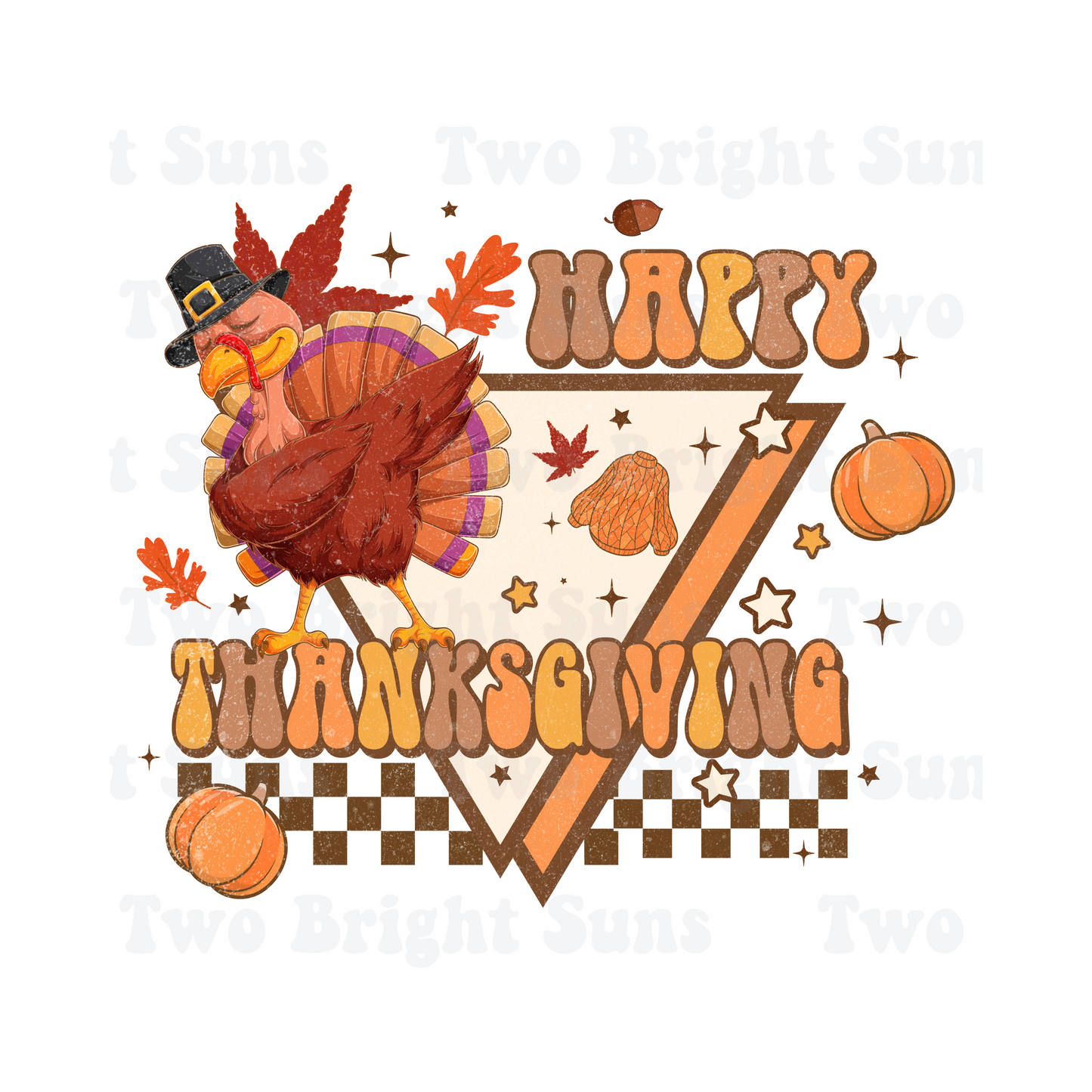 Happy Thanksgiving Turkey Retro