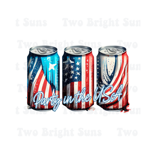 4th of July Party in the USA Beer Can