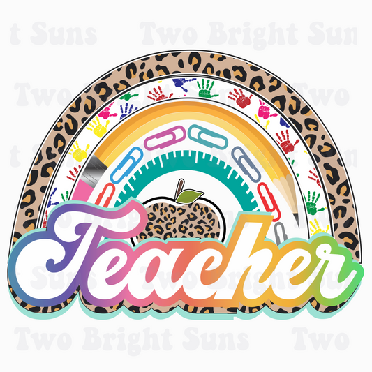 Colorful Teacher Leopard Rainbow