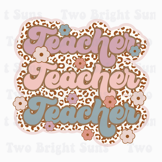 Leopard Flower Retro Teacher