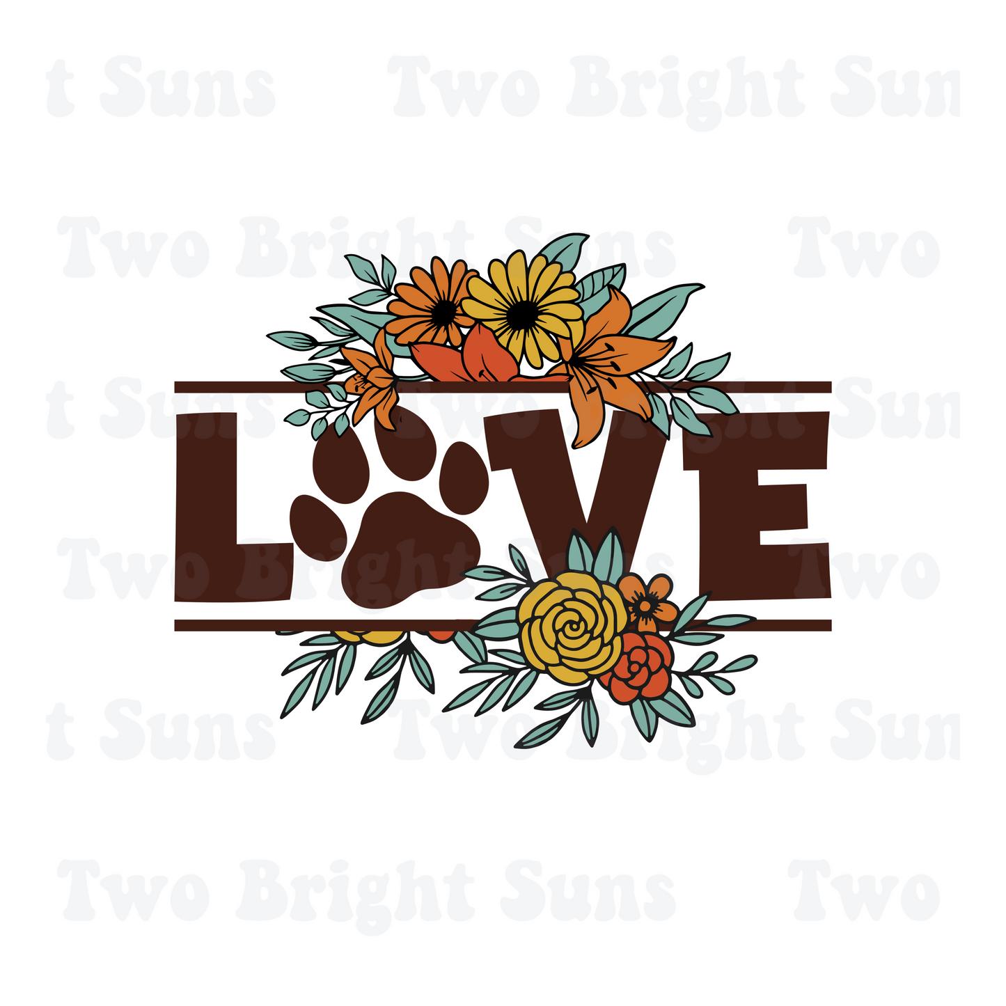 Love Dog Floral Dog Paw