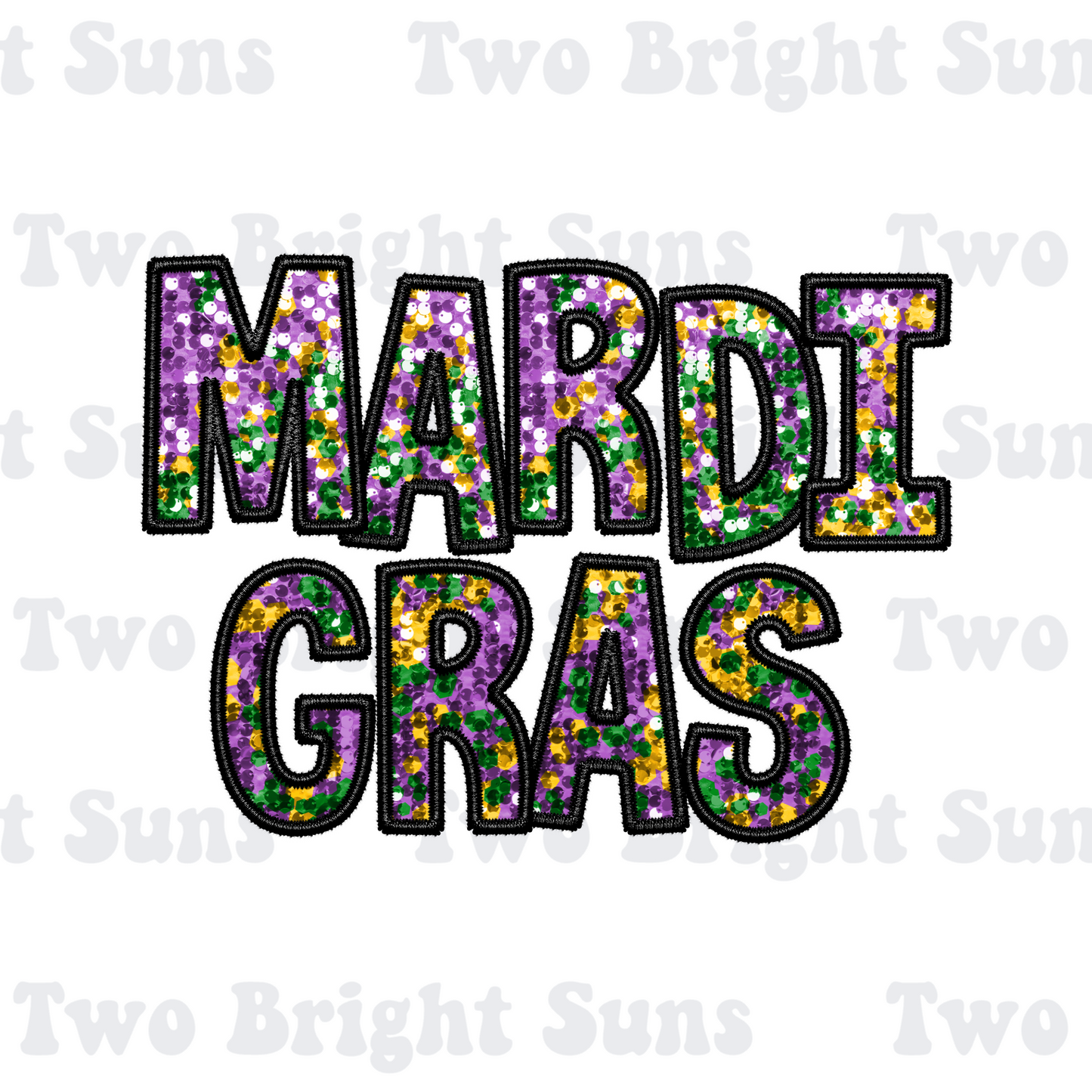 Mardi Gras Faux Embroidery