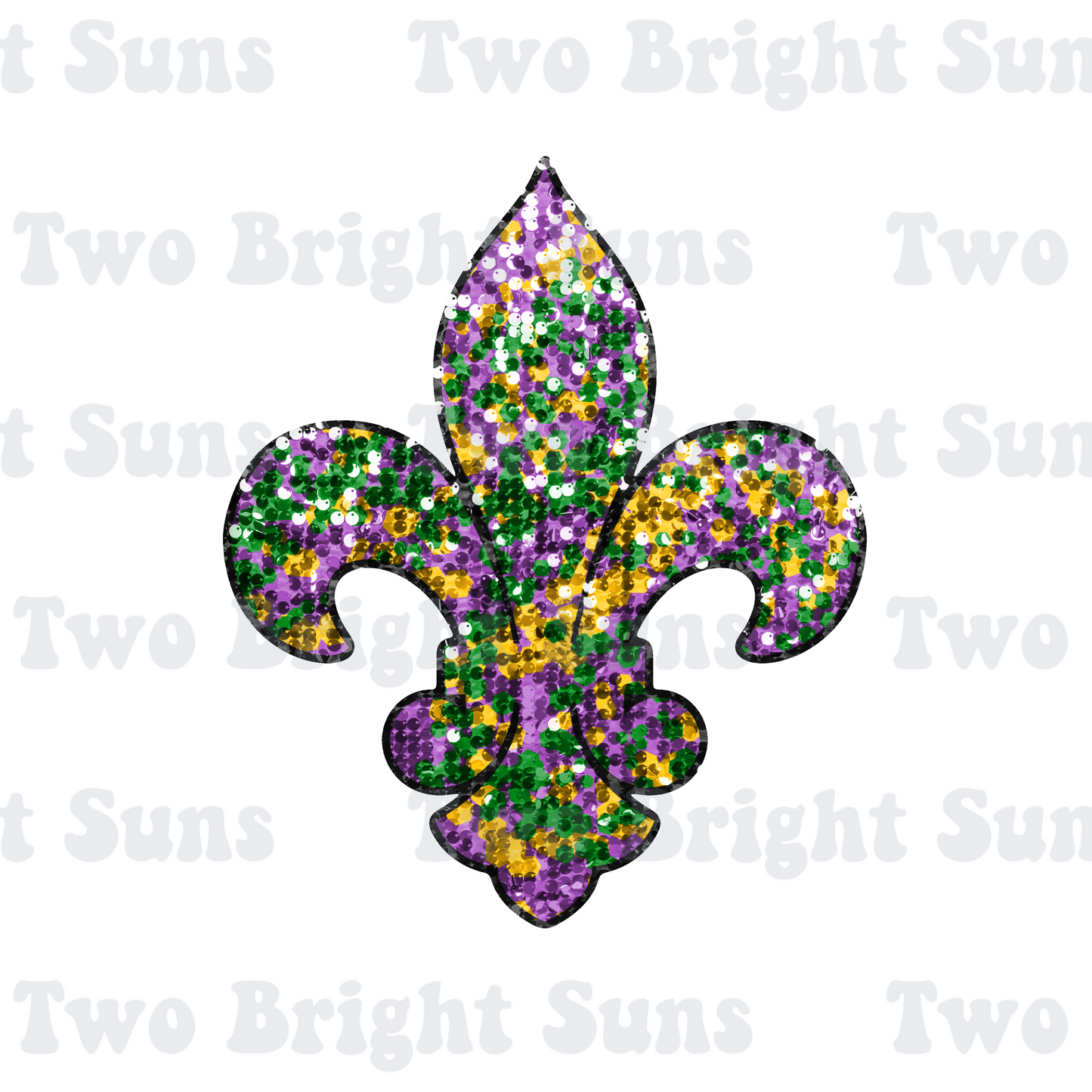 Fleur De Lis Faux Glitter