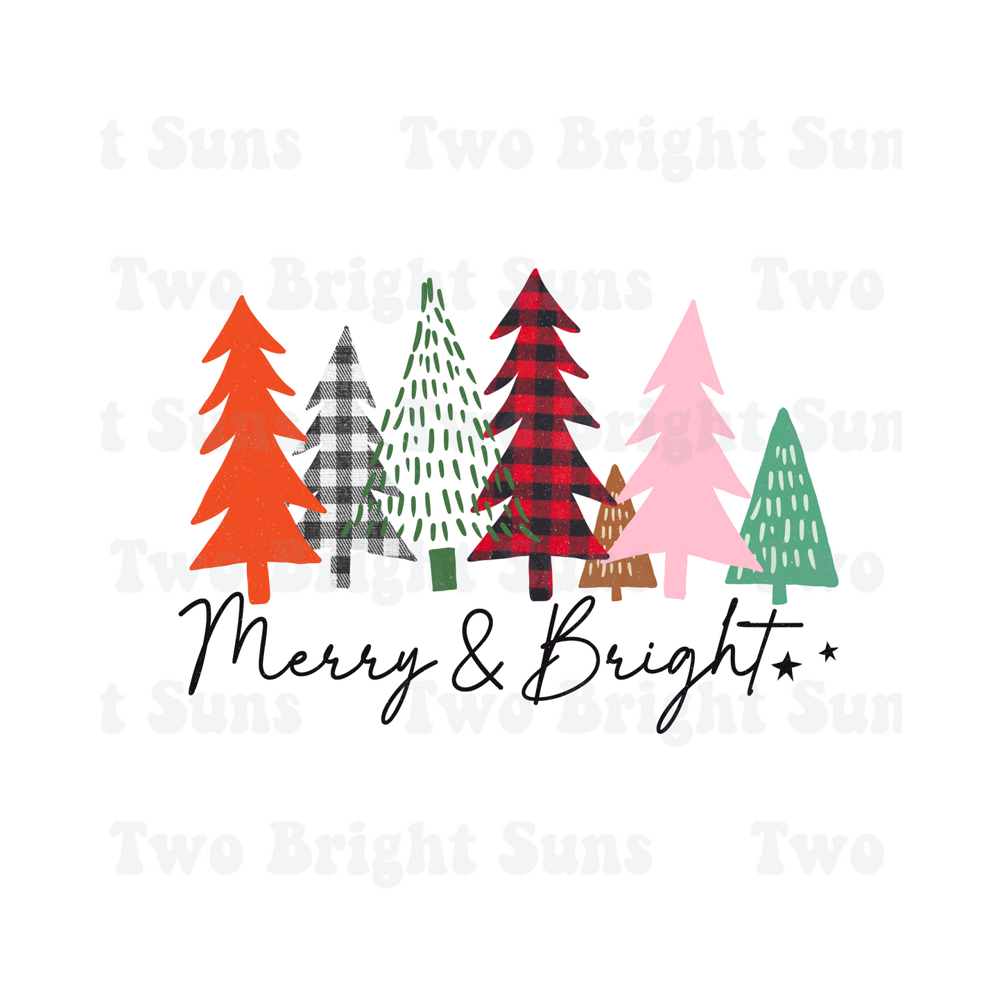 Merry and Bright Cute Trees