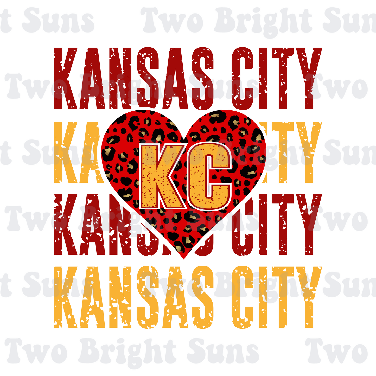 Kansas City Stacked w/ Leopard Heart